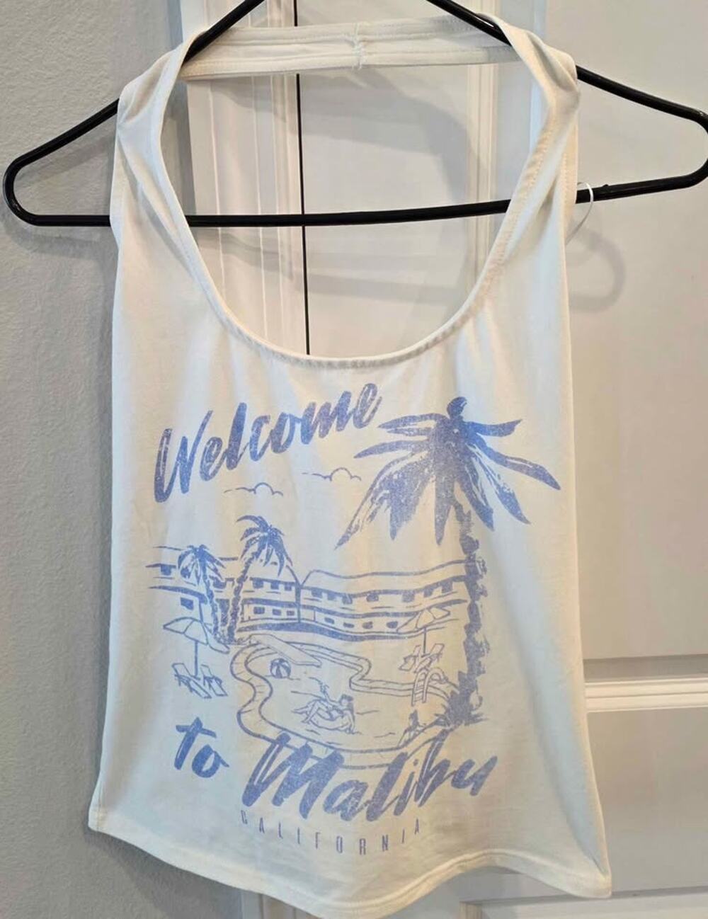NWT Vinyl Icons Malibu California Halter Tank Top - Size L  95% Cotton